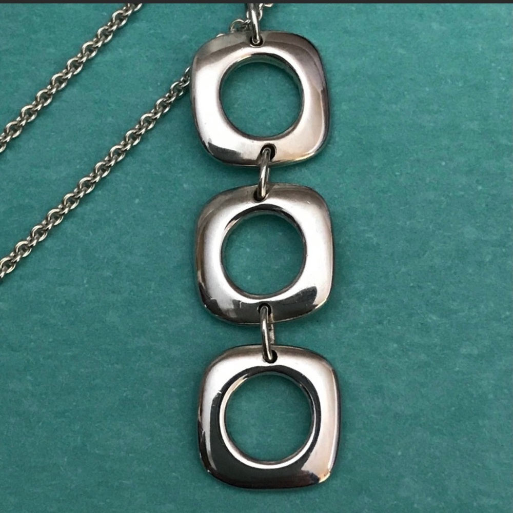 Tiffany & Co. Triple Cushion Drop Pendant Necklace